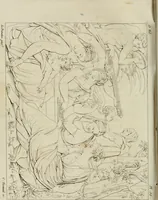 An illustration from Annales du musée et de l'école moderne des beaux-arts : recueil de gravures au trait, d'après les principaux ouvrages de peinture, sculpture, ou projets d'architecture, qui, chaque année, ont remporté le prix, soit aux écoles spéciales, soit aux concours nationaux : les productions des artistes en tous genres, qui, aux différentes expositions, ont été citées avec éloges : les morceaux les plus estimés ou inédits de la galerie de peinture : la suite complète de celle des antiques : édifices anciens et modernes, etc. (1800)