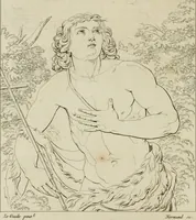 Picture 62 of 74 from Annales du musée et de l'école moderne des beaux-arts : recueil de gravures au trait, d'après les principaux ouvrages de peinture, sculpture, ou projets d'architecture, qui, chaque année, ont remporté le prix, soit aux écoles spéciales, soit aux concours nationaux : les productions des artistes en tous genres, qui, aux différentes expositions, ont été citées avec éloges : les morceaux les plus estimés ou inédits de la galerie de peinture : la suite complète de celle des antiques : édifices anciens et modernes, etc. (1800), leaf 245