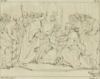 Picture 63 of 74 from Annales du musée et de l'école moderne des beaux-arts : recueil de gravures au trait, d'après les principaux ouvrages de peinture, sculpture, ou projets d'architecture, qui, chaque année, ont remporté le prix, soit aux écoles spéciales, soit aux concours nationaux : les productions des artistes en tous genres, qui, aux différentes expositions, ont été citées avec éloges : les morceaux les plus estimés ou inédits de la galerie de peinture : la suite complète de celle des antiques : édifices anciens et modernes, etc. (1800), leaf 249