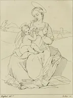 An illustration from Annales du musée et de l'école moderne des beaux-arts : recueil de gravures au trait, d'après les principaux ouvrages de peinture, sculpture, ou projets d'architecture, qui, chaque année, ont remporté le prix, soit aux écoles spéciales, soit aux concours nationaux : les productions des artistes en tous genres, qui, aux différentes expositions, ont été citées avec éloges : les morceaux les plus estimés ou inédits de la galerie de peinture : la suite complète de celle des antiques : édifices anciens et modernes, etc. (1800)