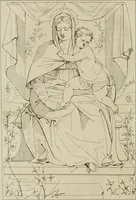An illustration from Annales du musée et de l'école moderne des beaux-arts : recueil de gravures au trait, d'après les principaux ouvrages de peinture, sculpture, ou projets d'architecture, qui, chaque année, ont remporté le prix, soit aux écoles spéciales, soit aux concours nationaux : les productions des artistes en tous genres, qui, aux différentes expositions, ont été citées avec éloges : les morceaux les plus estimés ou inédits de la galerie de peinture : la suite complète de celle des antiques : édifices anciens et modernes, etc. (1800)