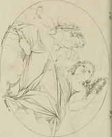 An illustration from Annales du musée et de l'école moderne des beaux-arts : recueil de gravures au trait, d'après les principaux ouvrages de peinture, sculpture, ou projets d'architecture, qui, chaque année, ont remporté le prix, soit aux écoles spéciales, soit aux concours nationaux : les productions des artistes en tous genres, qui, aux différentes expositions, ont été citées avec éloges : les morceaux les plus estimés ou inédits de la galerie de peinture : la suite complète de celle des antiques : édifices anciens et modernes, etc. (1800)