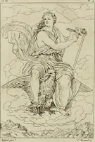 Picture 15 of 74 from Annales du musée et de l'école moderne des beaux-arts : recueil de gravures au trait, d'après les principaux ouvrages de peinture, sculpture, ou projets d'architecture, qui, chaque année, ont remporté le prix, soit aux écoles spéciales, soit aux concours nationaux : les productions des artistes en tous genres, qui, aux différentes expositions, ont été citées avec éloges : les morceaux les plus estimés ou inédits de la galerie de peinture : la suite complète de celle des antiques : édifices anciens et modernes, etc. (1800), leaf 61