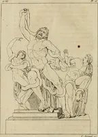 An illustration from Annales du musée et de l'école moderne des beaux-arts : recueil de gravures au trait, d'après les principaux ouvrages de peinture, sculpture, ou projets d'architecture, qui, chaque année, ont remporté le prix, soit aux écoles spéciales, soit aux concours nationaux : les productions des artistes en tous genres, qui, aux différentes expositions, ont été citées avec éloges : les morceaux les plus estimés ou inédits de la galerie de peinture : la suite complète de celle des antiques : édifices anciens et modernes, etc. (1800)