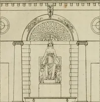 An illustration from Annales du musée et de l'école moderne des beaux-arts : recueil de gravures au trait, d'après les principaux ouvrages de peinture, sculpture, ou projets d'architecture, qui, chaque année, ont remporté le prix, soit aux écoles spéciales, soit aux concours nationaux : les productions des artistes en tous genres, qui, aux différentes expositions, ont été citées avec éloges : les morceaux les plus estimés ou inédits de la galerie de peinture : la suite complète de celle des antiques : édifices anciens et modernes, etc. (1800)