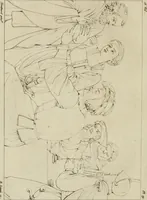 An illustration from Annales du musée et de l'école moderne des beaux-arts : recueil de gravures au trait, d'après les principaux ouvrages de peinture, sculpture, ou projets d'architecture, qui, chaque année, ont remporté le prix, soit aux écoles spéciales, soit aux concours nationaux : les productions des artistes en tous genres, qui, aux différentes expositions, ont été citées avec éloges : les morceaux les plus estimés ou inédits de la galerie de peinture : la suite complète de celle des antiques : édifices anciens et modernes, etc. (1800)