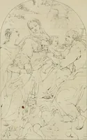 An illustration from Annales du musée et de l'école moderne des beaux-arts : recueil de gravures au trait, d'après les principaux ouvrages de peinture, sculpture, ou projets d'architecture, qui, chaque année, ont remporté le prix, soit aux écoles spéciales, soit aux concours nationaux : les productions des artistes en tous genres, qui, aux différentes expositions, ont été citées avec éloges : les morceaux les plus estimés ou inédits de la galerie de peinture : la suite complète de celle des antiques : édifices anciens et modernes, etc. (1800)