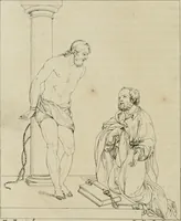 Picture 31 of 76 from Annales du musée et de l'école moderne des beaux-arts : recueil de gravures au trait, d'après les principaux ouvrages de peinture, sculpture, ou projets d'architecture, qui, chaque année, ont remporté le prix, soit aux écoles spéciales, soit aux concours nationaux : les productions des artistes en tous genres, qui, aux différentes expositions, ont été citées avec éloges : les morceaux les plus estimés ou inédits de la galerie de peinture : la suite complète de celle des antiques : édifices anciens et modernes, etc. (1800), leaf 117