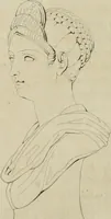 An illustration from Annales du musée et de l'école moderne des beaux-arts : recueil de gravures au trait, d'après les principaux ouvrages de peinture, sculpture, ou projets d'architecture, qui, chaque année, ont remporté le prix, soit aux écoles spéciales, soit aux concours nationaux : les productions des artistes en tous genres, qui, aux différentes expositions, ont été citées avec éloges : les morceaux les plus estimés ou inédits de la galerie de peinture : la suite complète de celle des antiques : édifices anciens et modernes, etc. (1800)