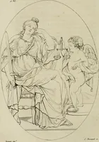 Picture 42 of 76 from Annales du musée et de l'école moderne des beaux-arts : recueil de gravures au trait, d'après les principaux ouvrages de peinture, sculpture, ou projets d'architecture, qui, chaque année, ont remporté le prix, soit aux écoles spéciales, soit aux concours nationaux : les productions des artistes en tous genres, qui, aux différentes expositions, ont été citées avec éloges : les morceaux les plus estimés ou inédits de la galerie de peinture : la suite complète de celle des antiques : édifices anciens et modernes, etc. (1800), leaf 149