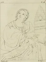 Picture 50 of 76 from Annales du musée et de l'école moderne des beaux-arts : recueil de gravures au trait, d'après les principaux ouvrages de peinture, sculpture, ou projets d'architecture, qui, chaque année, ont remporté le prix, soit aux écoles spéciales, soit aux concours nationaux : les productions des artistes en tous genres, qui, aux différentes expositions, ont été citées avec éloges : les morceaux les plus estimés ou inédits de la galerie de peinture : la suite complète de celle des antiques : édifices anciens et modernes, etc. (1800), leaf 177