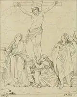 Picture 62 of 76 from Annales du musée et de l'école moderne des beaux-arts : recueil de gravures au trait, d'après les principaux ouvrages de peinture, sculpture, ou projets d'architecture, qui, chaque année, ont remporté le prix, soit aux écoles spéciales, soit aux concours nationaux : les productions des artistes en tous genres, qui, aux différentes expositions, ont été citées avec éloges : les morceaux les plus estimés ou inédits de la galerie de peinture : la suite complète de celle des antiques : édifices anciens et modernes, etc. (1800), leaf 225