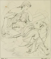 Picture 63 of 76 from Annales du musée et de l'école moderne des beaux-arts : recueil de gravures au trait, d'après les principaux ouvrages de peinture, sculpture, ou projets d'architecture, qui, chaque année, ont remporté le prix, soit aux écoles spéciales, soit aux concours nationaux : les productions des artistes en tous genres, qui, aux différentes expositions, ont été citées avec éloges : les morceaux les plus estimés ou inédits de la galerie de peinture : la suite complète de celle des antiques : édifices anciens et modernes, etc. (1800), leaf 229
