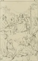 An illustration from Annales du musée et de l'école moderne des beaux-arts : recueil de gravures au trait, d'après les principaux ouvrages de peinture, sculpture, ou projets d'architecture, qui, chaque année, ont remporté le prix, soit aux écoles spéciales, soit aux concours nationaux : les productions des artistes en tous genres, qui, aux différentes expositions, ont été citées avec éloges : les morceaux les plus estimés ou inédits de la galerie de peinture : la suite complète de celle des antiques : édifices anciens et modernes, etc. (1800)