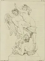 An illustration from Annales du musée et de l'école moderne des beaux-arts : recueil de gravures au trait, d'après les principaux ouvrages de peinture, sculpture, ou projets d'architecture, qui, chaque année, ont remporté le prix, soit aux écoles spéciales, soit aux concours nationaux : les productions des artistes en tous genres, qui, aux différentes expositions, ont été citées avec éloges : les morceaux les plus estimés ou inédits de la galerie de peinture : la suite complète de celle des antiques : édifices anciens et modernes, etc. (1800)
