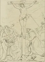 An illustration from Annales du musée et de l'école moderne des beaux-arts : recueil de gravures au trait, d'après les principaux ouvrages de peinture, sculpture, ou projets d'architecture, qui, chaque année, ont remporté le prix, soit aux écoles spéciales, soit aux concours nationaux : les productions des artistes en tous genres, qui, aux différentes expositions, ont été citées avec éloges : les morceaux les plus estimés ou inédits de la galerie de peinture : la suite complète de celle des antiques : édifices anciens et modernes, etc. (1800)