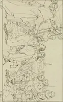An illustration from Annales du musée et de l'école moderne des beaux-arts : recueil de gravures au trait, d'après les principaux ouvrages de peinture, sculpture, ou projets d'architecture, qui, chaque année, ont remporté le prix, soit aux écoles spéciales, soit aux concours nationaux : les productions des artistes en tous genres, qui, aux différentes expositions, ont été citées avec éloges : les morceaux les plus estimés ou inédits de la galerie de peinture : la suite complète de celle des antiques : édifices anciens et modernes, etc. (1800)
