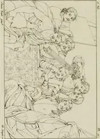 Picture 74 of 76 from Annales du musée et de l'école moderne des beaux-arts : recueil de gravures au trait, d'après les principaux ouvrages de peinture, sculpture, ou projets d'architecture, qui, chaque année, ont remporté le prix, soit aux écoles spéciales, soit aux concours nationaux : les productions des artistes en tous genres, qui, aux différentes expositions, ont été citées avec éloges : les morceaux les plus estimés ou inédits de la galerie de peinture : la suite complète de celle des antiques : édifices anciens et modernes, etc. (1800), leaf 273