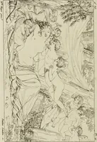 An illustration from Annales du musée et de l'école moderne des beaux-arts : recueil de gravures au trait, d'après les principaux ouvrages de peinture, sculpture, ou projets d'architecture, qui, chaque année, ont remporté le prix, soit aux écoles spéciales, soit aux concours nationaux : les productions des artistes en tous genres, qui, aux différentes expositions, ont été citées avec éloges : les morceaux les plus estimés ou inédits de la galerie de peinture : la suite complète de celle des antiques : édifices anciens et modernes, etc. (1800)