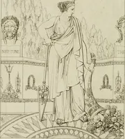 An illustration from Annales du musée et de l'école moderne des beaux-arts : recueil de gravures au trait, d'après les principaux ouvrages de peinture, sculpture, ou projets d'architecture, qui, chaque année, ont remporté le prix, soit aux écoles spéciales, soit aux concours nationaux : les productions des artistes en tous genres, qui, aux différentes expositions, ont été citées avec éloges : les morceaux les plus estimés ou inédits de la galerie de peinture : la suite complète de celle des antiques : édifices anciens et modernes, etc. (1800)