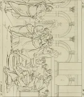An illustration from Annales du musée et de l'école moderne des beaux-arts : recueil de gravures au trait, d'après les principaux ouvrages de peinture, sculpture, ou projets d'architecture, qui, chaque année, ont remporté le prix, soit aux écoles spéciales, soit aux concours nationaux : les productions des artistes en tous genres, qui, aux différentes expositions, ont été citées avec éloges : les morceaux les plus estimés ou inédits de la galerie de peinture : la suite complète de celle des antiques : édifices anciens et modernes, etc. (1800)