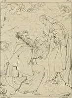 An illustration from Annales du musée et de l'école moderne des beaux-arts : recueil de gravures au trait, d'après les principaux ouvrages de peinture, sculpture, ou projets d'architecture, qui, chaque année, ont remporté le prix, soit aux écoles spéciales, soit aux concours nationaux : les productions des artistes en tous genres, qui, aux différentes expositions, ont été citées avec éloges : les morceaux les plus estimés ou inédits de la galerie de peinture : la suite complète de celle des antiques : édifices anciens et modernes, etc. (1800)