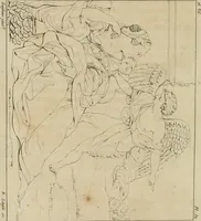 An illustration from Annales du musée et de l'école moderne des beaux-arts : recueil de gravures au trait, d'après les principaux ouvrages de peinture, sculpture, ou projets d'architecture, qui, chaque année, ont remporté le prix, soit aux écoles spéciales, soit aux concours nationaux : les productions des artistes en tous genres, qui, aux différentes expositions, ont été citées avec éloges : les morceaux les plus estimés ou inédits de la galerie de peinture : la suite complète de celle des antiques : édifices anciens et modernes, etc. (1800)