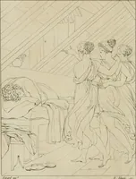 Picture 37 of 69 from Annales du musée et de l'école moderne des beaux-arts : recueil de gravures au trait, d'après les principaux ouvrages de peinture, sculpture, ou projets d'architecture, qui, chaque année, ont remporté le prix, soit aux écoles spéciales, soit aux concours nationaux : les productions des artistes en tous genres, qui, aux différentes expositions, ont été citées avec éloges : les morceaux les plus estimés ou inédits de la galerie de peinture : la suite complète de celle des antiques : édifices anciens et modernes, etc. (1800), leaf 137