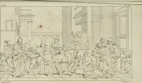 An illustration from Annales du musée et de l'école moderne des beaux-arts : recueil de gravures au trait, d'après les principaux ouvrages de peinture, sculpture, ou projets d'architecture, qui, chaque année, ont remporté le prix, soit aux écoles spéciales, soit aux concours nationaux : les productions des artistes en tous genres, qui, aux différentes expositions, ont été citées avec éloges : les morceaux les plus estimés ou inédits de la galerie de peinture : la suite complète de celle des antiques : édifices anciens et modernes, etc. (1800)