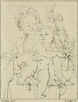 Picture 48 of 69 from Annales du musée et de l'école moderne des beaux-arts : recueil de gravures au trait, d'après les principaux ouvrages de peinture, sculpture, ou projets d'architecture, qui, chaque année, ont remporté le prix, soit aux écoles spéciales, soit aux concours nationaux : les productions des artistes en tous genres, qui, aux différentes expositions, ont été citées avec éloges : les morceaux les plus estimés ou inédits de la galerie de peinture : la suite complète de celle des antiques : édifices anciens et modernes, etc. (1800), leaf 177