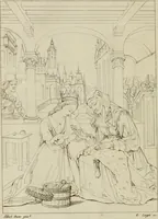 Picture 54 of 69 from Annales du musée et de l'école moderne des beaux-arts : recueil de gravures au trait, d'après les principaux ouvrages de peinture, sculpture, ou projets d'architecture, qui, chaque année, ont remporté le prix, soit aux écoles spéciales, soit aux concours nationaux : les productions des artistes en tous genres, qui, aux différentes expositions, ont été citées avec éloges : les morceaux les plus estimés ou inédits de la galerie de peinture : la suite complète de celle des antiques : édifices anciens et modernes, etc. (1800), leaf 201