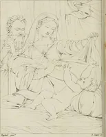Picture 56 of 69 from Annales du musée et de l'école moderne des beaux-arts : recueil de gravures au trait, d'après les principaux ouvrages de peinture, sculpture, ou projets d'architecture, qui, chaque année, ont remporté le prix, soit aux écoles spéciales, soit aux concours nationaux : les productions des artistes en tous genres, qui, aux différentes expositions, ont été citées avec éloges : les morceaux les plus estimés ou inédits de la galerie de peinture : la suite complète de celle des antiques : édifices anciens et modernes, etc. (1800), leaf 209