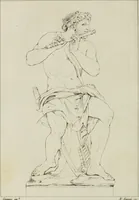An illustration from Annales du musée et de l'école moderne des beaux-arts : recueil de gravures au trait, d'après les principaux ouvrages de peinture, sculpture, ou projets d'architecture, qui, chaque année, ont remporté le prix, soit aux écoles spéciales, soit aux concours nationaux : les productions des artistes en tous genres, qui, aux différentes expositions, ont été citées avec éloges : les morceaux les plus estimés ou inédits de la galerie de peinture : la suite complète de celle des antiques : édifices anciens et modernes, etc. (1800)