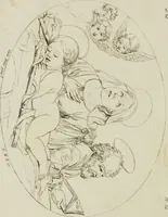 An illustration from Annales du musée et de l'école moderne des beaux-arts : recueil de gravures au trait, d'après les principaux ouvrages de peinture, sculpture, ou projets d'architecture, qui, chaque année, ont remporté le prix, soit aux écoles spéciales, soit aux concours nationaux : les productions des artistes en tous genres, qui, aux différentes expositions, ont été citées avec éloges : les morceaux les plus estimés ou inédits de la galerie de peinture : la suite complète de celle des antiques : édifices anciens et modernes, etc. (1800)