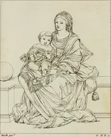 Picture 64 of 69 from Annales du musée et de l'école moderne des beaux-arts : recueil de gravures au trait, d'après les principaux ouvrages de peinture, sculpture, ou projets d'architecture, qui, chaque année, ont remporté le prix, soit aux écoles spéciales, soit aux concours nationaux : les productions des artistes en tous genres, qui, aux différentes expositions, ont été citées avec éloges : les morceaux les plus estimés ou inédits de la galerie de peinture : la suite complète de celle des antiques : édifices anciens et modernes, etc. (1800), leaf 241