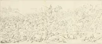 An illustration from Annales du musée et de l'école moderne des beaux-arts : recueil de gravures au trait, d'après les principaux ouvrages de peinture, sculpture, ou projets d'architecture, qui, chaque année, ont remporté le prix, soit aux écoles spéciales, soit aux concours nationaux : les productions des artistes en tous genres, qui, aux différentes expositions, ont été citées avec éloges : les morceaux les plus estimés ou inédits de la galerie de peinture : la suite complète de celle des antiques : édifices anciens et modernes, etc. (1800)