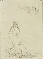 An illustration from Annales du musée et de l'école moderne des beaux-arts : recueil de gravures au trait, d'après les principaux ouvrages de peinture, sculpture, ou projets d'architecture, qui, chaque année, ont remporté le prix, soit aux écoles spéciales, soit aux concours nationaux : les productions des artistes en tous genres, qui, aux différentes expositions, ont été citées avec éloges : les morceaux les plus estimés ou inédits de la galerie de peinture : la suite complète de celle des antiques : édifices anciens et modernes, etc. (1800)