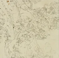 Picture 23 of 69 from Annales du musée et de l'école moderne des beaux-arts : recueil de gravures au trait, d'après les principaux ouvrages de peinture, sculpture, ou projets d'architecture, qui, chaque année, ont remporté le prix, soit aux écoles spéciales, soit aux concours nationaux : les productions des artistes en tous genres, qui, aux différentes expositions, ont été citées avec éloges : les morceaux les plus estimés ou inédits de la galerie de peinture : la suite complète de celle des antiques : édifices anciens et modernes, etc. (1800), leaf 85