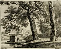 An illustration from Annales du musée et de l'école moderne des beaux-arts : recueil de gravures au trait, d'après les principaux ouvrages de peinture, sculpture, ou projets d'architecture, qui, chaque année, ont remporté le prix, soit aux écoles spéciales, soit aux concours nationaux : les productions des artistes en tous genres, qui, aux différentes expositions, ont été citées avec éloges : les morceaux les plus estimés ou inédits de la galerie de peinture : la suite complète de celle des antiques : édifices anciens et modernes, etc. (1800)