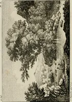 An illustration from Annales du musée et de l'école moderne des beaux-arts : recueil de gravures au trait, d'après les principaux ouvrages de peinture, sculpture, ou projets d'architecture, qui, chaque année, ont remporté le prix, soit aux écoles spéciales, soit aux concours nationaux : les productions des artistes en tous genres, qui, aux différentes expositions, ont été citées avec éloges : les morceaux les plus estimés ou inédits de la galerie de peinture : la suite complète de celle des antiques : édifices anciens et modernes, etc. (1800)