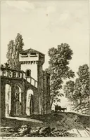 An illustration from Annales du musée et de l'école moderne des beaux-arts : recueil de gravures au trait, d'après les principaux ouvrages de peinture, sculpture, ou projets d'architecture, qui, chaque année, ont remporté le prix, soit aux écoles spéciales, soit aux concours nationaux : les productions des artistes en tous genres, qui, aux différentes expositions, ont été citées avec éloges : les morceaux les plus estimés ou inédits de la galerie de peinture : la suite complète de celle des antiques : édifices anciens et modernes, etc. (1800)