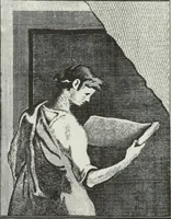 An illustration from Annales du musée et de l'école moderne des beaux-arts : recueil de gravures au trait, d'après les principaux ouvrages de peinture, sculpture, ou projets d'architecture, qui, chaque année, ont remporté le prix, soit aux écoles spéciales, soit aux concours nationaux : les productions des artistes en tous genres, qui, aux différentes expositions, ont été citées avec éloges : les morceaux les plus estimés ou inédits de la galerie de peinture : la suite complète de celle des antiques : édifices anciens et modernes, etc. (1800)