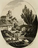 An illustration from Annales du musée et de l'école moderne des beaux-arts : recueil de gravures au trait, d'après les principaux ouvrages de peinture, sculpture, ou projets d'architecture, qui, chaque année, ont remporté le prix, soit aux écoles spéciales, soit aux concours nationaux : les productions des artistes en tous genres, qui, aux différentes expositions, ont été citées avec éloges : les morceaux les plus estimés ou inédits de la galerie de peinture : la suite complète de celle des antiques : édifices anciens et modernes, etc. (1800)
