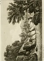 An illustration from Annales du musée et de l'école moderne des beaux-arts : recueil de gravures au trait, d'après les principaux ouvrages de peinture, sculpture, ou projets d'architecture, qui, chaque année, ont remporté le prix, soit aux écoles spéciales, soit aux concours nationaux : les productions des artistes en tous genres, qui, aux différentes expositions, ont été citées avec éloges : les morceaux les plus estimés ou inédits de la galerie de peinture : la suite complète de celle des antiques : édifices anciens et modernes, etc. (1800)