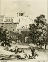 An illustration from Annales du musée et de l'école moderne des beaux-arts : recueil de gravures au trait, d'après les principaux ouvrages de peinture, sculpture, ou projets d'architecture, qui, chaque année, ont remporté le prix, soit aux écoles spéciales, soit aux concours nationaux : les productions des artistes en tous genres, qui, aux différentes expositions, ont été citées avec éloges : les morceaux les plus estimés ou inédits de la galerie de peinture : la suite complète de celle des antiques : édifices anciens et modernes, etc. (1800)