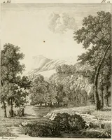 An illustration from Annales du musée et de l'école moderne des beaux-arts : recueil de gravures au trait, d'après les principaux ouvrages de peinture, sculpture, ou projets d'architecture, qui, chaque année, ont remporté le prix, soit aux écoles spéciales, soit aux concours nationaux : les productions des artistes en tous genres, qui, aux différentes expositions, ont été citées avec éloges : les morceaux les plus estimés ou inédits de la galerie de peinture : la suite complète de celle des antiques : édifices anciens et modernes, etc. (1800)