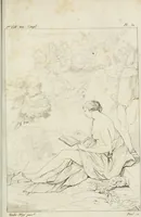An illustration from Annales du musée et de l'école moderne des beaux-arts : recueil de gravures au trait, d'après les principaux ouvrages de peinture, sculpture, ou projets d'architecture, qui, chaque année, ont remporté le prix, soit aux écoles spéciales, soit aux concours nationaux : les productions des artistes en tous genres, qui, aux différentes expositions, ont été citées avec éloges : les morceaux les plus estimés ou inédits de la galerie de peinture : la suite complète de celle des antiques : édifices anciens et modernes, etc. (1800)