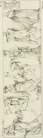 An illustration from Annales du musée et de l'école moderne des beaux-arts : recueil de gravures au trait, d'après les principaux ouvrages de peinture, sculpture, ou projets d'architecture, qui, chaque année, ont remporté le prix, soit aux écoles spéciales, soit aux concours nationaux : les productions des artistes en tous genres, qui, aux différentes expositions, ont été citées avec éloges : les morceaux les plus estimés ou inédits de la galerie de peinture : la suite complète de celle des antiques : édifices anciens et modernes, etc. (1800)