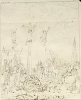 An illustration from Annales du musée et de l'école moderne des beaux-arts : recueil de gravures au trait, d'après les principaux ouvrages de peinture, sculpture, ou projets d'architecture, qui, chaque année, ont remporté le prix, soit aux écoles spéciales, soit aux concours nationaux : les productions des artistes en tous genres, qui, aux différentes expositions, ont été citées avec éloges : les morceaux les plus estimés ou inédits de la galerie de peinture : la suite complète de celle des antiques : édifices anciens et modernes, etc. (1800)