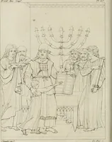 An illustration from Annales du musée et de l'école moderne des beaux-arts : recueil de gravures au trait, d'après les principaux ouvrages de peinture, sculpture, ou projets d'architecture, qui, chaque année, ont remporté le prix, soit aux écoles spéciales, soit aux concours nationaux : les productions des artistes en tous genres, qui, aux différentes expositions, ont été citées avec éloges : les morceaux les plus estimés ou inédits de la galerie de peinture : la suite complète de celle des antiques : édifices anciens et modernes, etc. (1800)